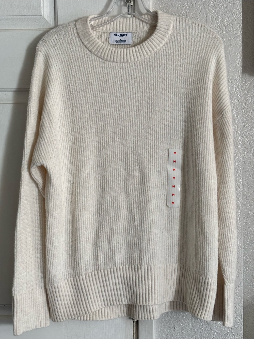 Old Navy Off-White Ribbed Crewneck Sweater